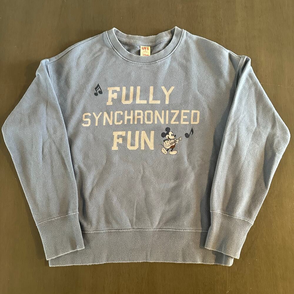 Uniqlo UT Disney Mickey Mouse Guitar Sweatshirt Fully Synchronized Fun Wmns Med